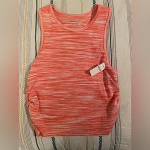 Aerie ribbed tank with strunching on sides